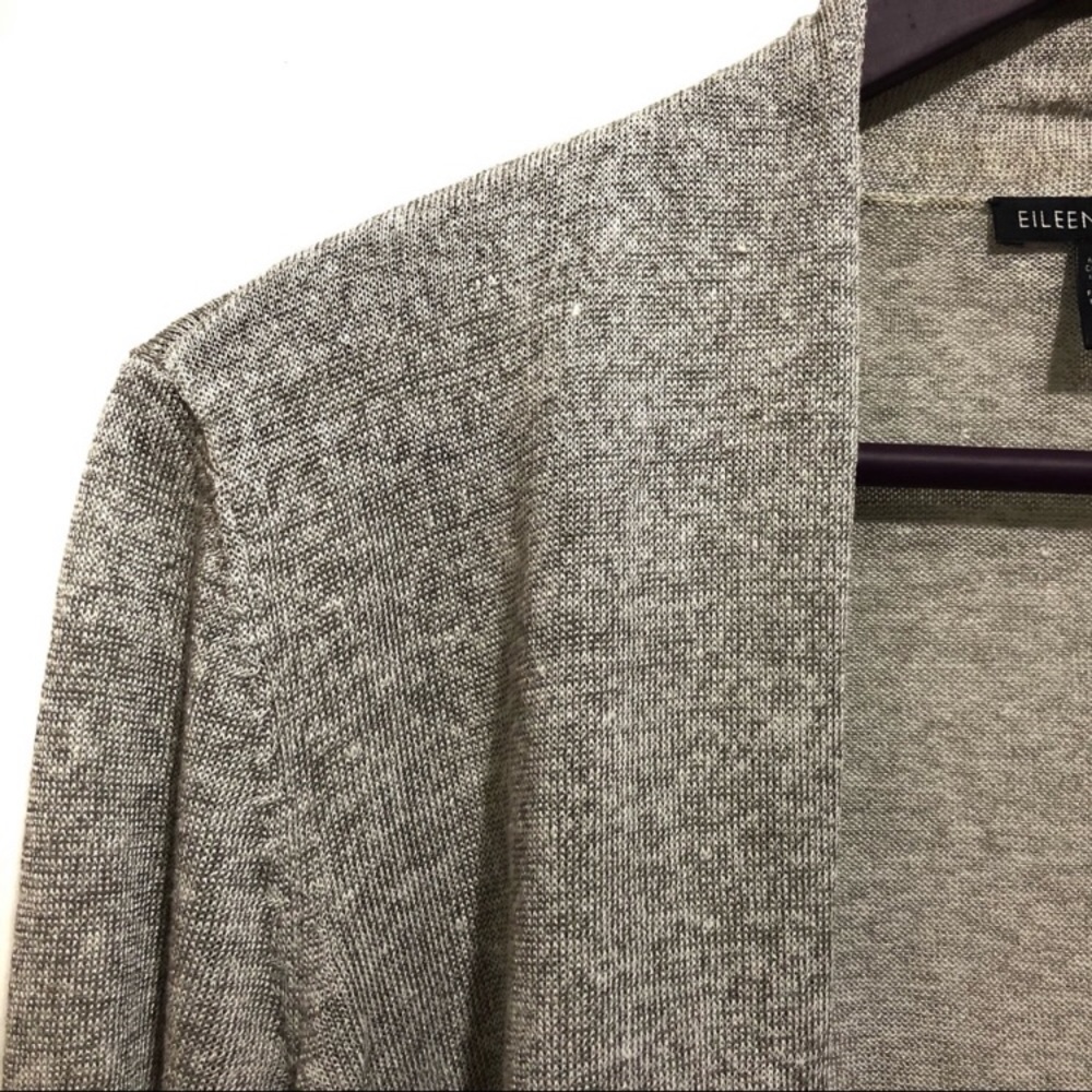 Eileen Fisher Open Linen Silk Panel Cardigan - Picture 6 of 9